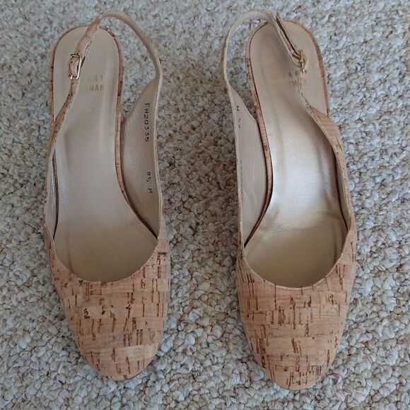 Stuart Weitzman Cork Slingback pump heels size 8 - Picture 1 of 12